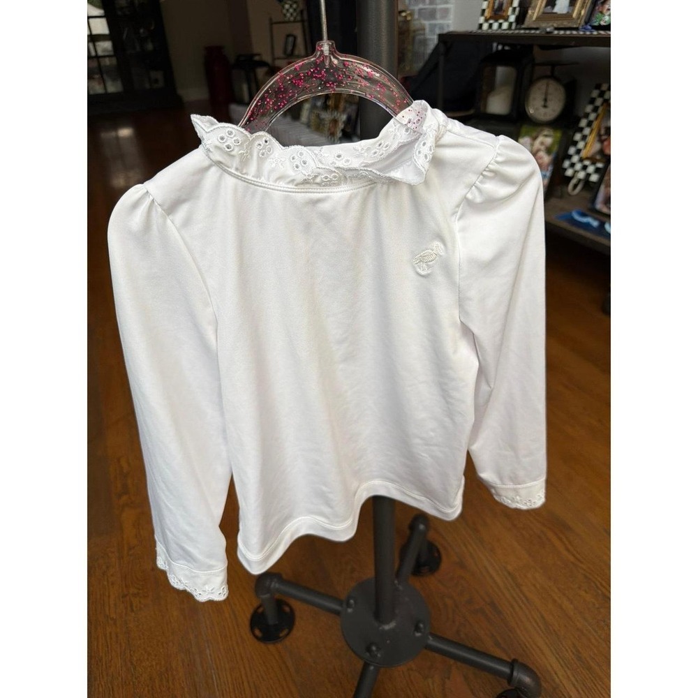 Beaufort Bonnet Company white distinct eyelet trim collar girls 4T